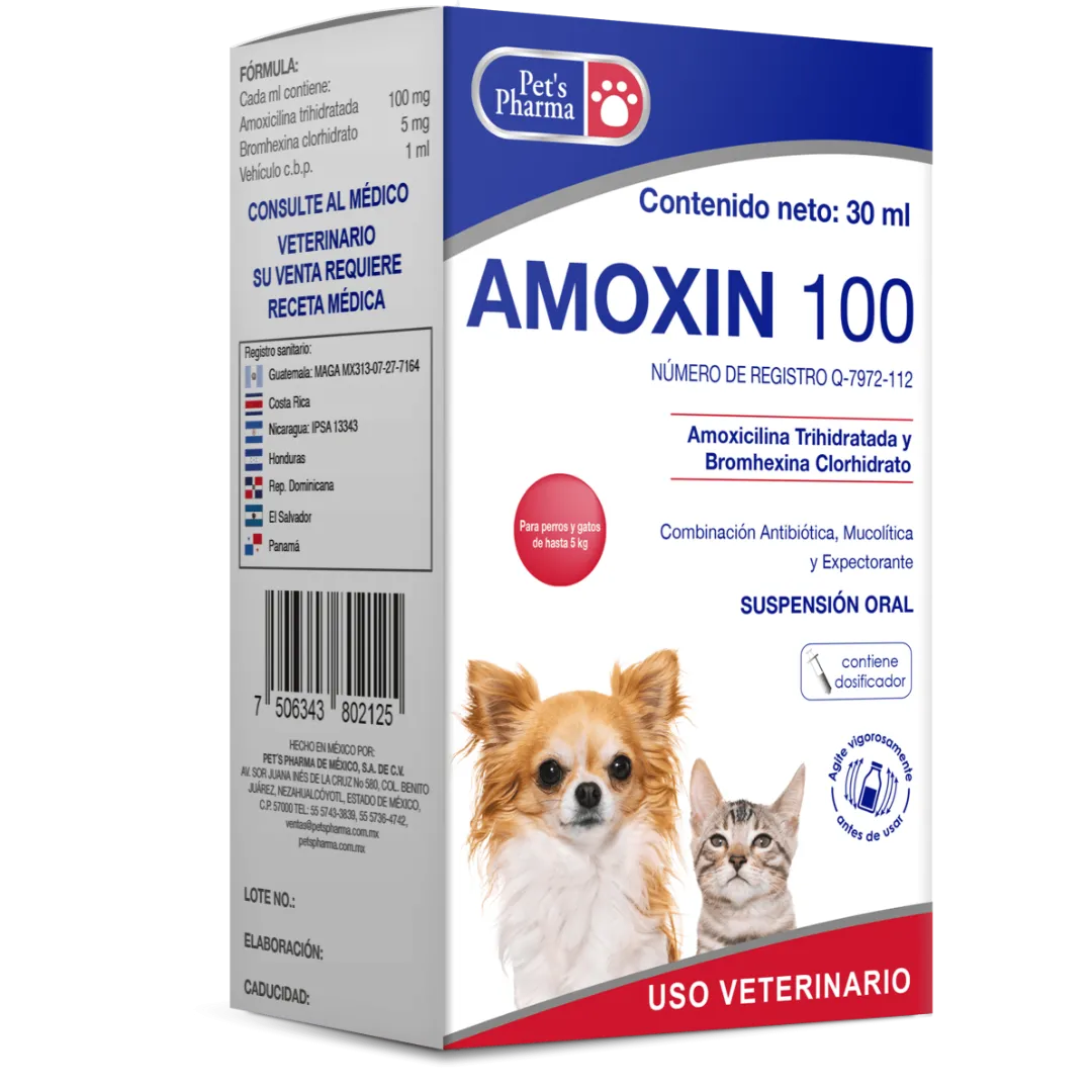 Amoxin Solución Oral 30ml - Pet's Pharma