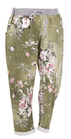 Anne   Kate Italian Rose Olive Pants 16-20