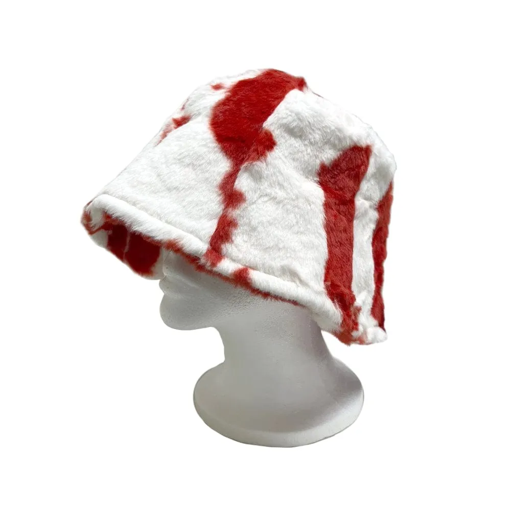 BE U | Faux Fur Cow Printed Bucket Hat