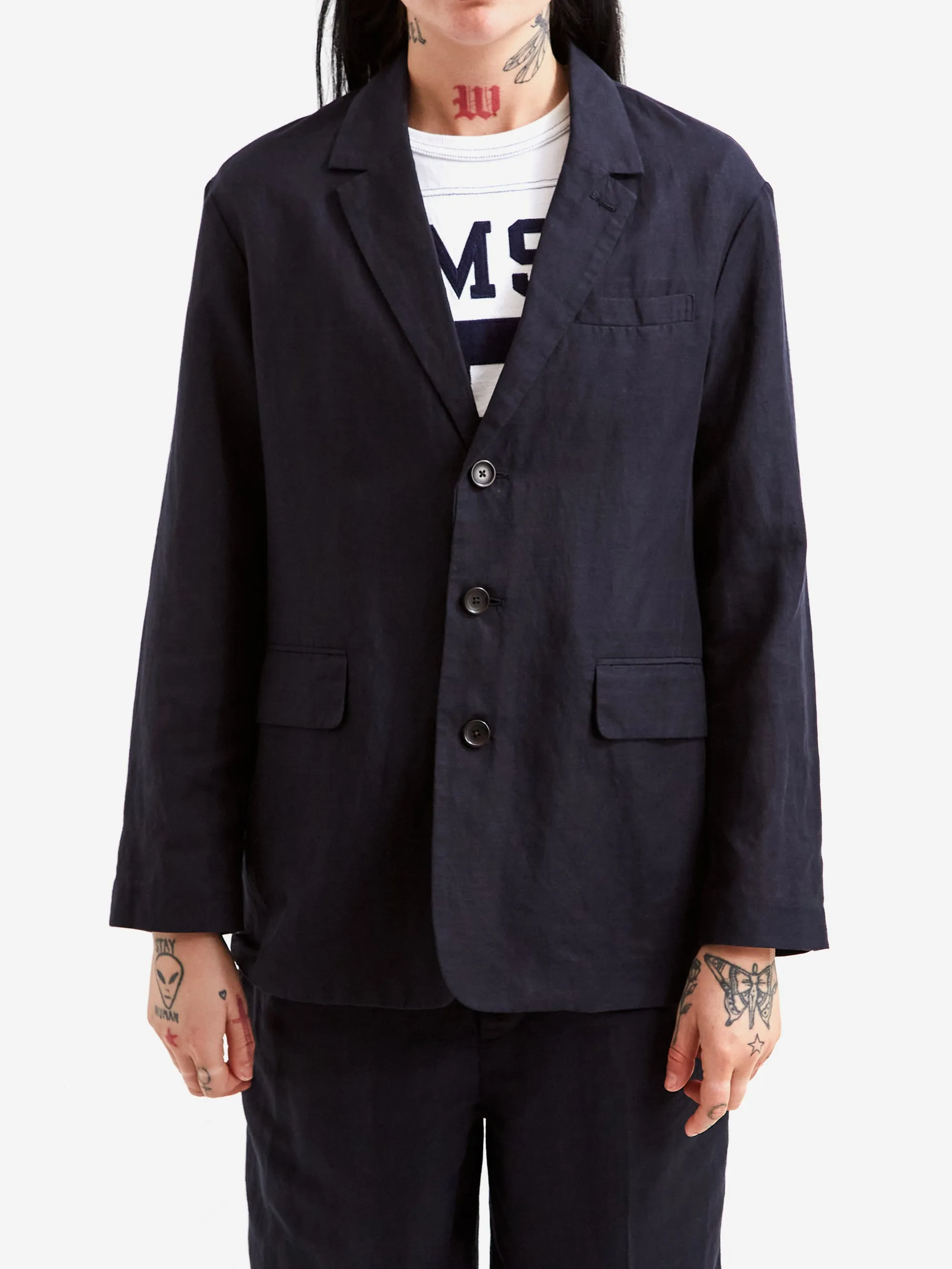 Beams Boy 3 Button Jacket - Dark Navy