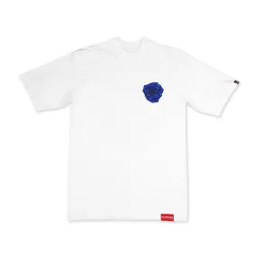 Blue Rose Dedication T-Shirt - White