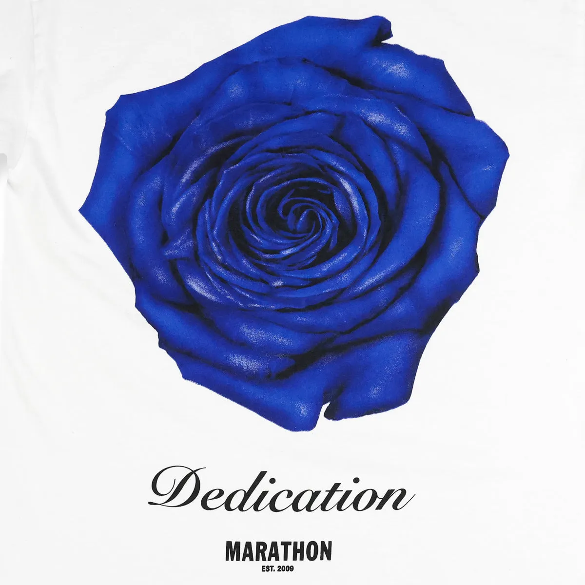 Blue Rose Dedication T-Shirt - White