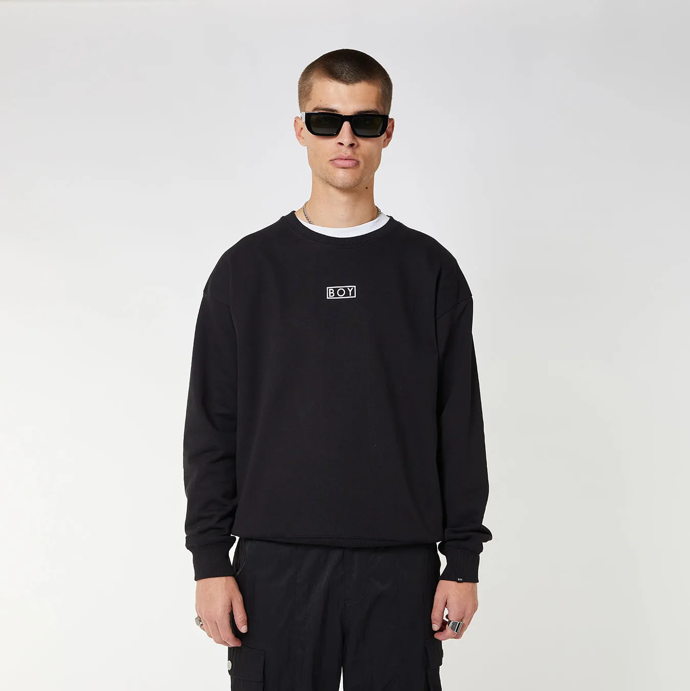 BOY EAGLE FLOCK SWEATSHIRT - BLACK