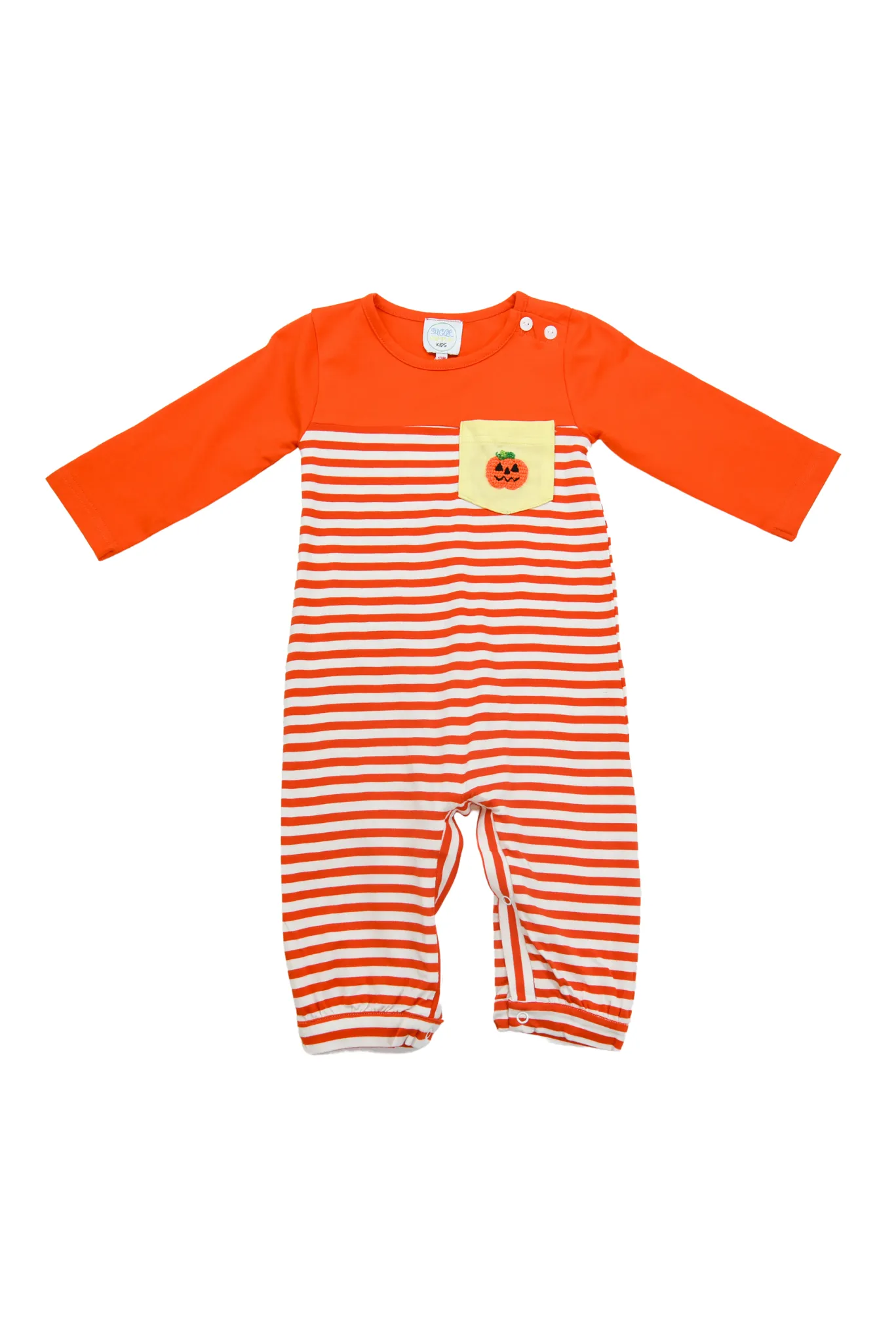 Boys Crochet Pumpkin Knit Romper