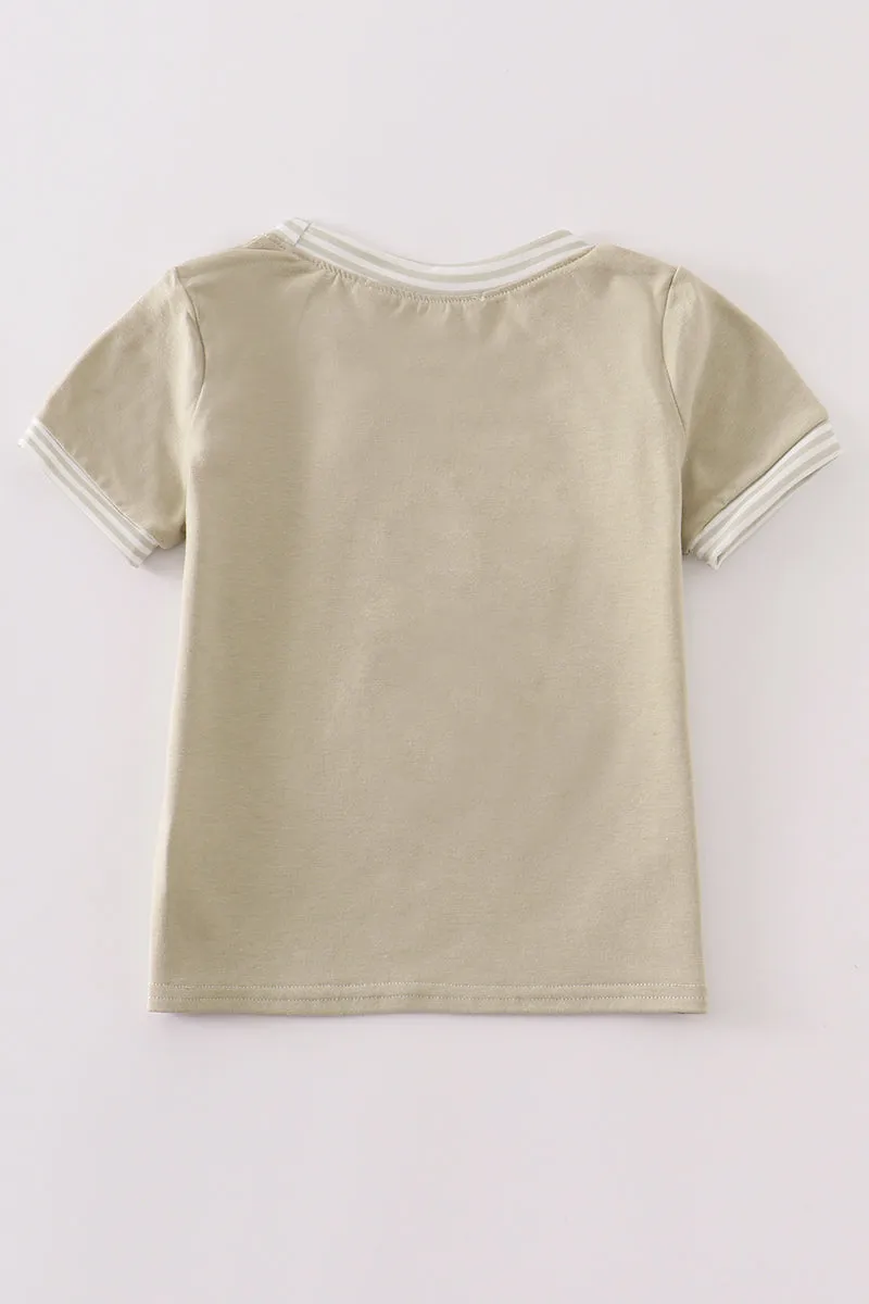 Camouflage antler applique boy top