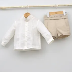 Conjunto bebé lino Amaya con pantalón y camisa