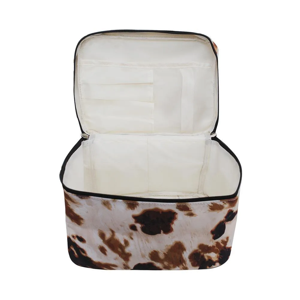 Cow Print NGIL Large Top Handle Cosmetic Case