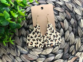 Cow Tag Leopard earrings