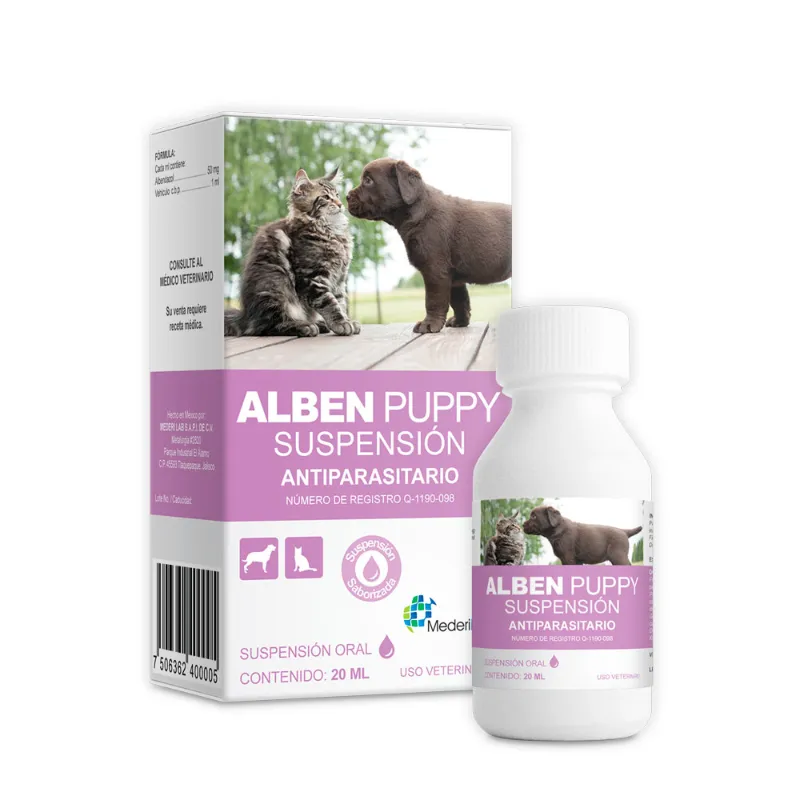 Desparasitante Perro Y Gato Suspensión Alben Puppy 20ml - MederiLab