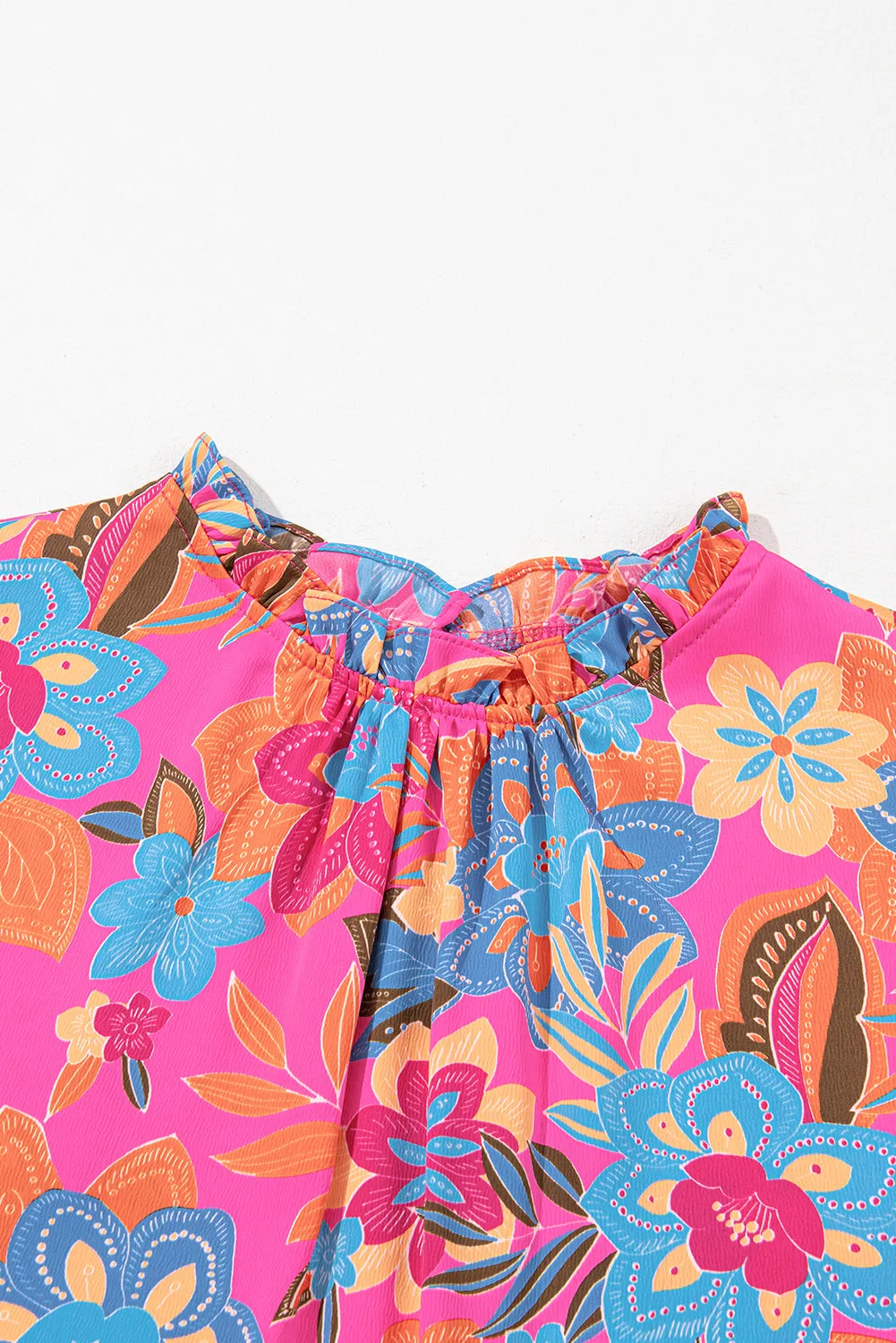 Floral Frilly Plus Size Blouse