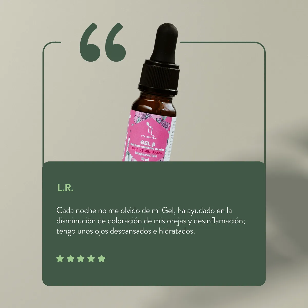 Gel β Gel para contorno de ojos Betaglucanos Café 10 ml