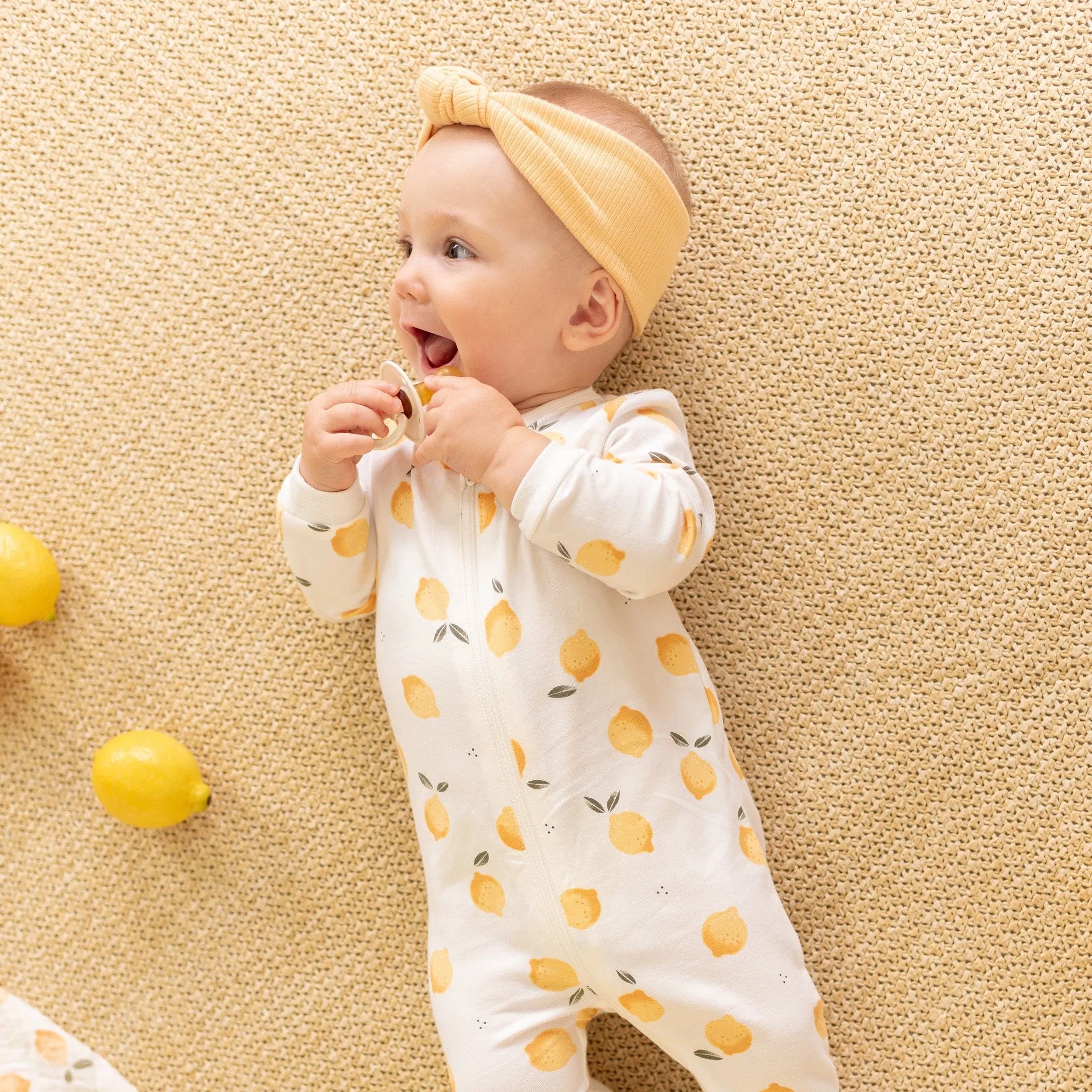 Lemon Print Footed Sleeper