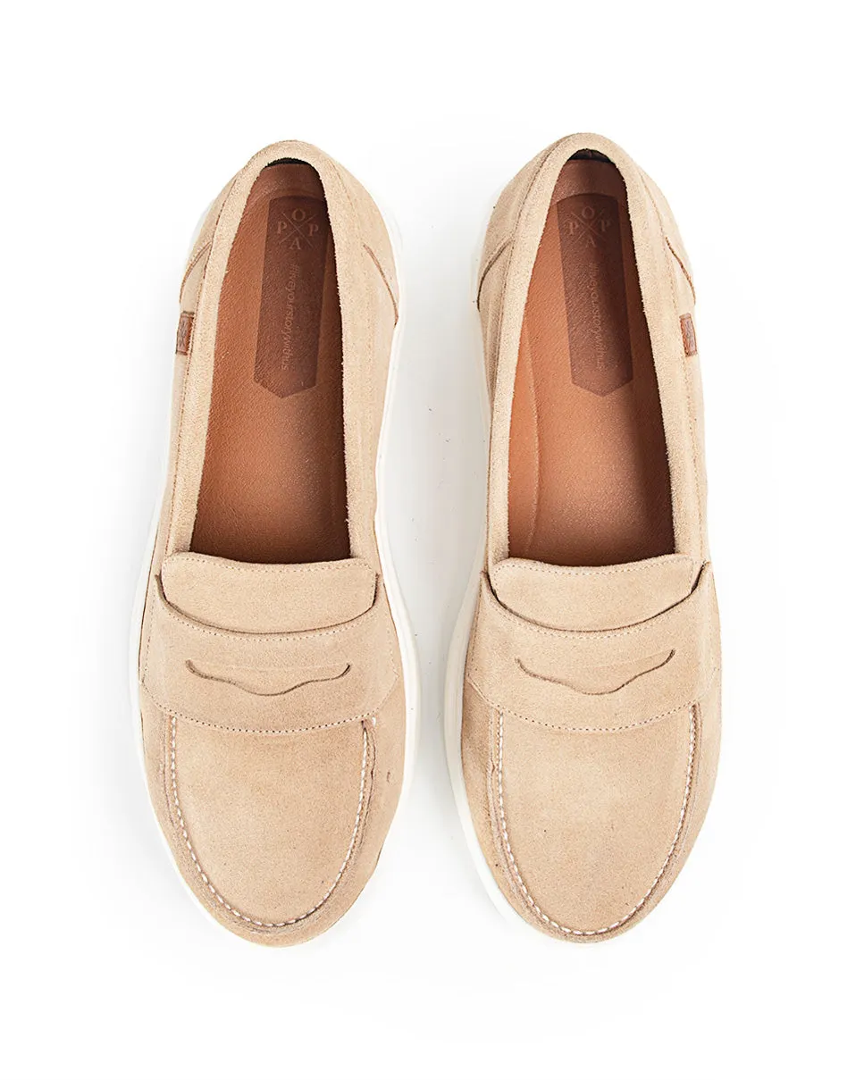 Mocasín Logan Serraje Beige