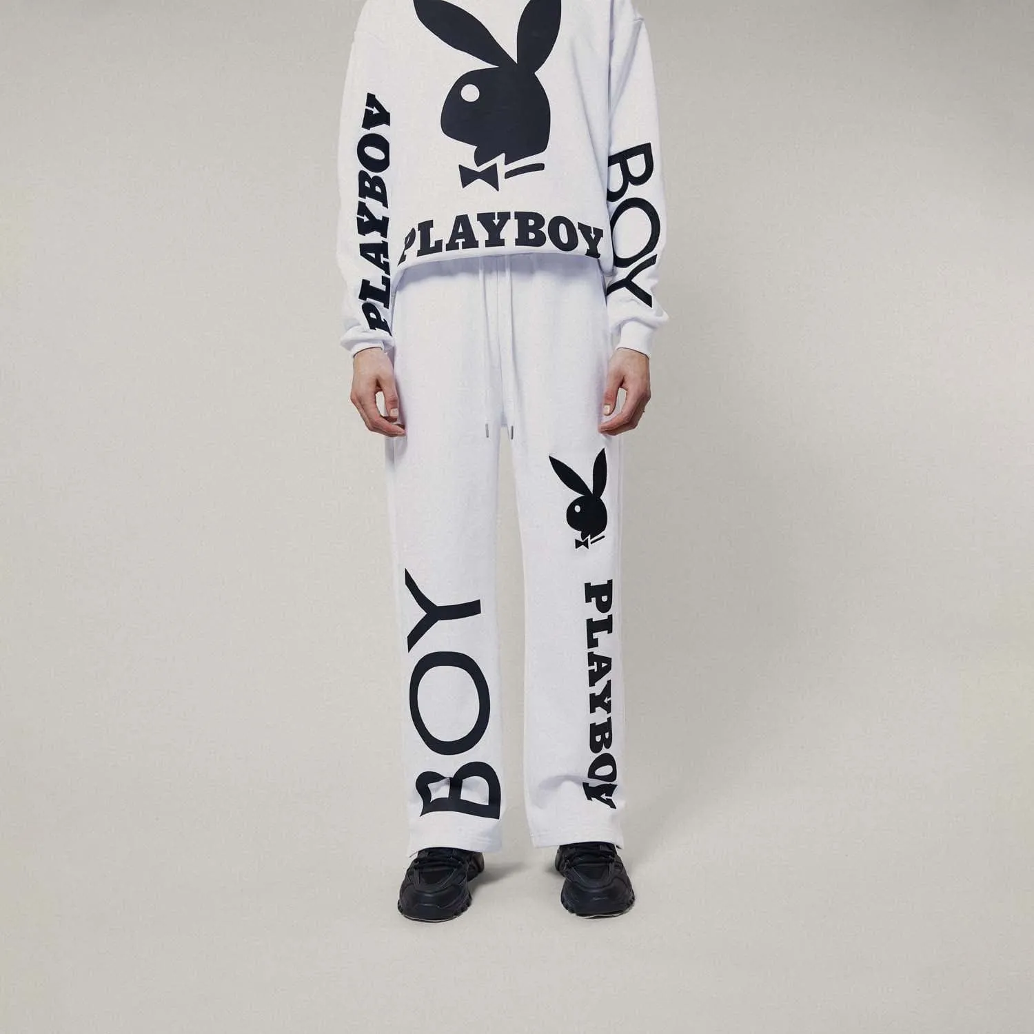 PLAYBOY X BOY BOLD BUNNY JOGGERS - WHITE