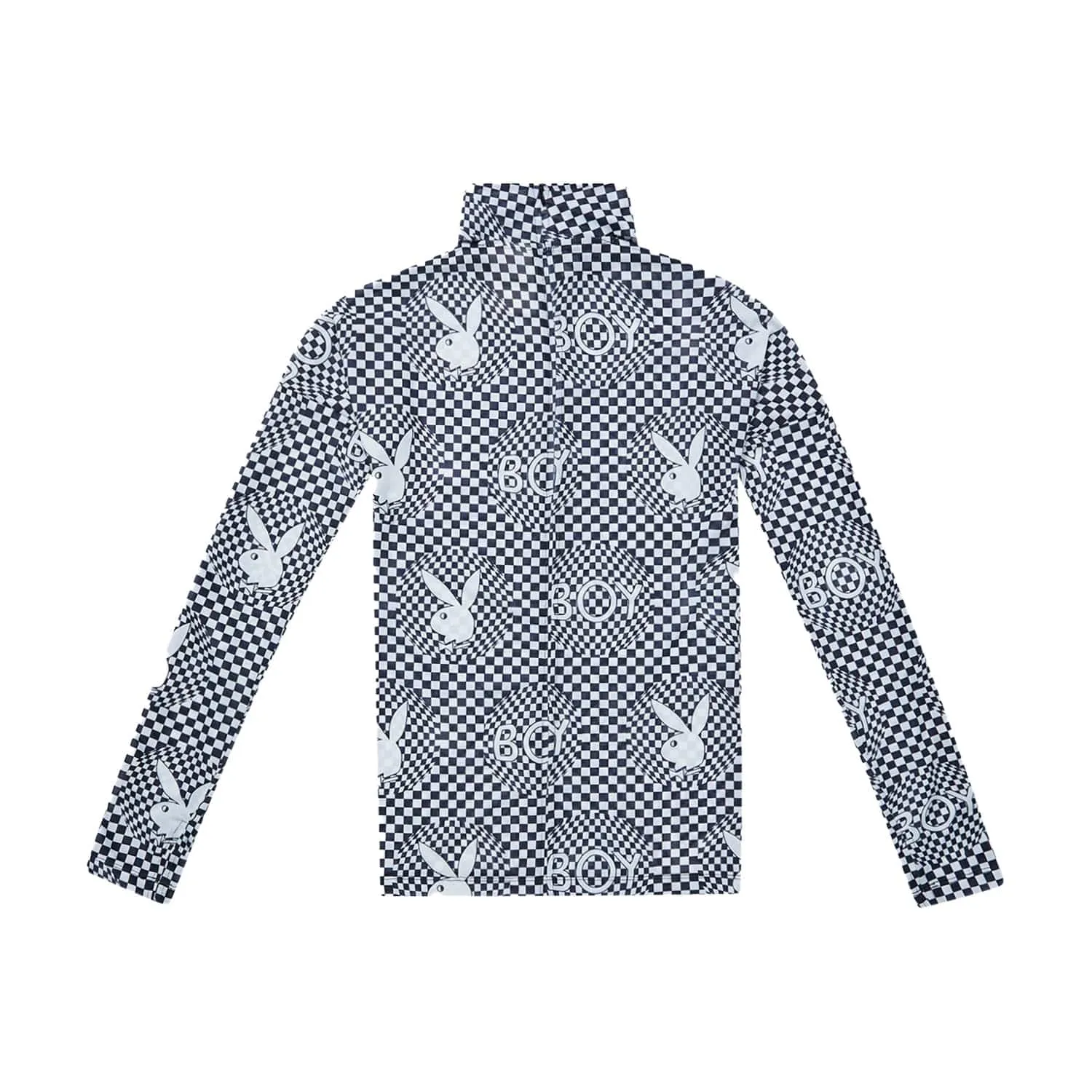 PLAYBOY X BOY CHECKERBOARD VORTEX MESH TOP - BLACK/WHITE