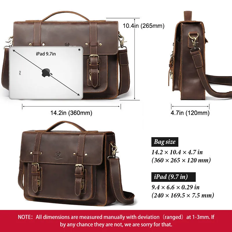 Retro Trend Cross-Body Bags Leather Briefcase