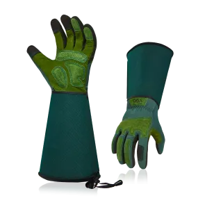 VGO 1 Pair Gardening Gloves Unses,Safety Work Gloves,Long Sleeves Gauntlet,Puncture-proof,Thorn Proof,Touchscreen(Green,SL7477)